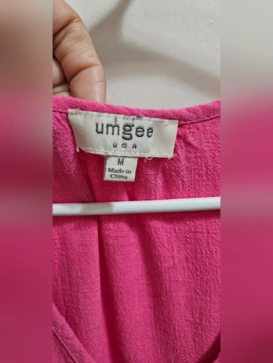 Umgee Pink V-Neck Ruffle Hem Mini Dress - Picture 4 of 8